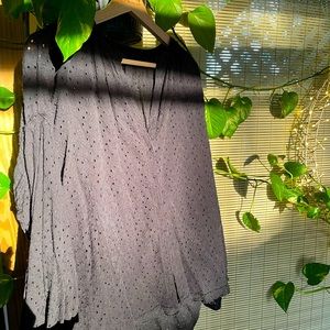 Free People black eyelet lace blouse